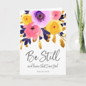 Jolis floraux à l'aquarelle | Carte de verset bibl (Devant)