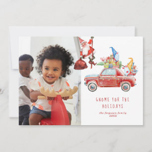 Jolis gnomes & Père Noël Carte photo de vacances