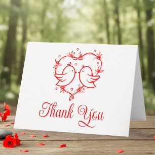 Jolis Inséparables Bohème Cœur Rouge Merci Mariage