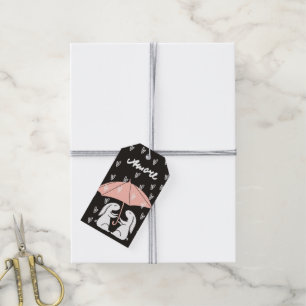 Jolis Lapins d'Amour   Étiquette de Cadeau de la S
