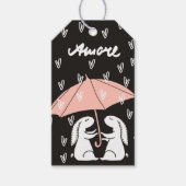 Jolis Lapins d'Amour | Étiquette de Cadeau de Sain (Devant)