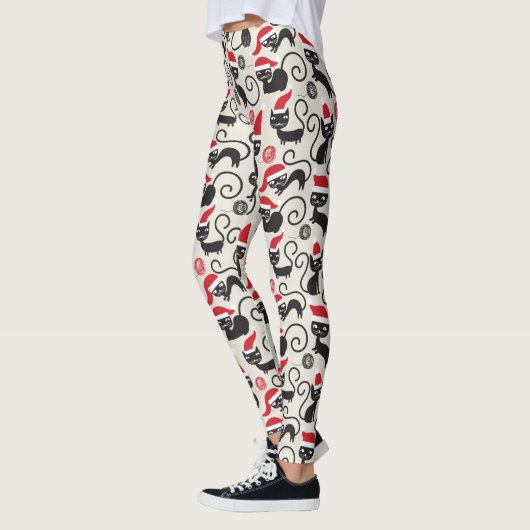 Jolis Leggings Imprimés Chatons de Noël (Gauche)