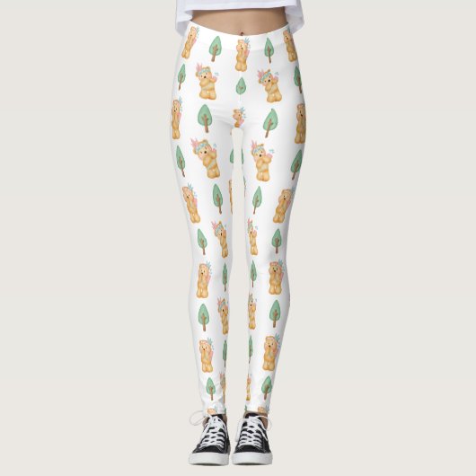 Jolis leggings imprimés YOGA (Devant)