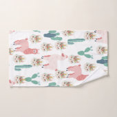 Jolis Llamas roses et Cactus vert (Serviette à main)