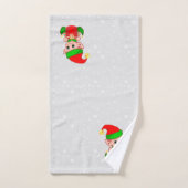 Jolis lutins de Noël sur gris argent clair (Serviette à main)
