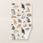 Jolis motifs de chats à l'aquarelle (Serviette à main)