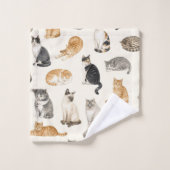 Jolis motifs de chats à l'aquarelle (Gant de toilette)