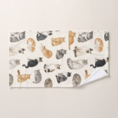 Jolis motifs de chats à l'aquarelle (Serviette à main)