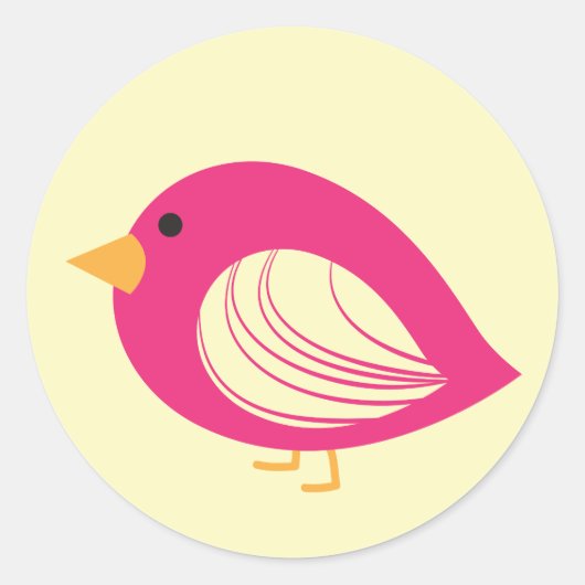 Jolis oiseaux colorés et excentriques autocollant  (Devant)