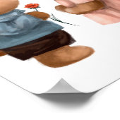 Jolis ours au baiser aquarelle | Impression murale (Coin)