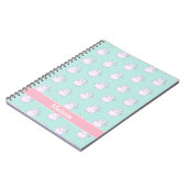 Jolis Petits Lapins Roses Cahier pour Enfants Aqua (Côté gauche)