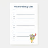 Jolis Post-It Notes Enfant Éléphant Clown Objectif (Devant)