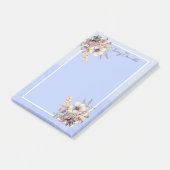 Jolis Post-it Notes Fleurs Bleu Pastel Personnalis (Incliné)