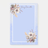 Jolis Post-it Notes Fleurs Bleu Pastel Personnalis (Devant)