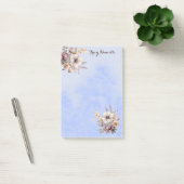 Jolis Post-it Notes Fleurs Bleu Pastel Personnalis (Bureau)