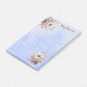 Jolis Post-it Notes Fleurs Bleu Pastel Personnalis (Incliné)