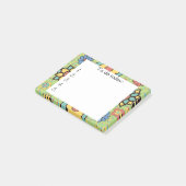 Jolis Post-it Notes Floraux Verts, Jaunes, Bleus (Incliné)
