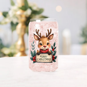 Jolis rennes de Noël avec houx et panneau