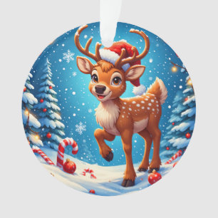 Jolis rennes de Noël Chapeau de Père Noël Canneber