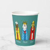 Jolis Rois Mages de Noël Gobelets en Papier (Verso)