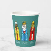Jolis Rois Mages de Noël Gobelets en Papier (Recto)
