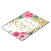 Jolis roses et carnet pour aquarelle de parties (Côté gauche)