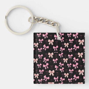 Jolis rubans roses sur un porte-clés promotionnel