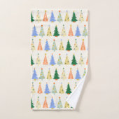 Jolis sapins de Noël Rouge Vert Bohème (Serviette à main)