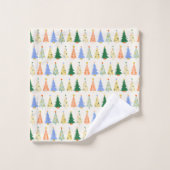 Jolis sapins de Noël Rouge Vert Bohème (Gant de toilette)