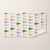Jolis sapins de Noël Rouge Vert Bohème (Serviette à main)