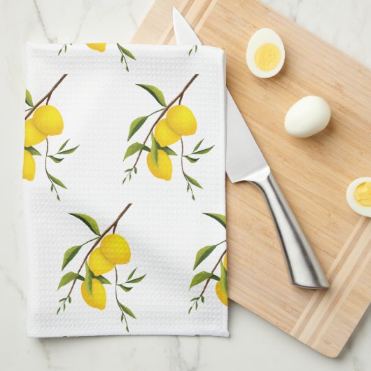 Jolis torchons de cuisine citrons (Quart Plié)