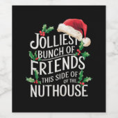 Jolliest stelletje vrienden xmas matching sarcasti wijn etiket (Enkel label)