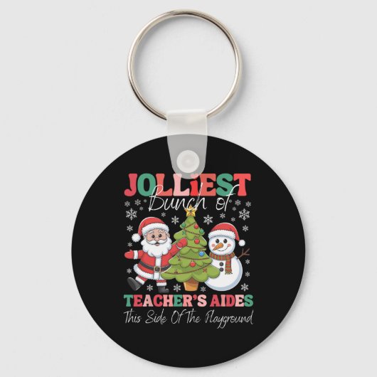 Jolliest Teacher's Aides Kerst Speeltuin Fun Sleutelhanger (Voorkant)