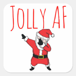 Jolly AF Dabbing Santa Claus Merry Kerstmis Vierkante Sticker