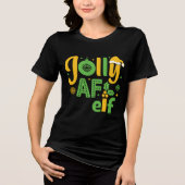 Jolly AF Elf Tri-Blend Shirt (Voorkant)