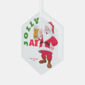  Jolly AF Funny Beer Kerstman Glas Ornament (Voorkant links)