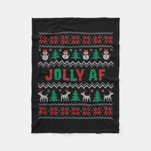 Jolly Af Funny Christmas Fleece Deken