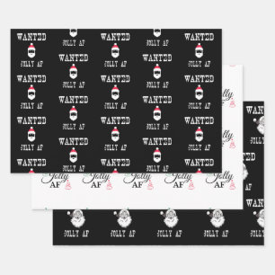 Jolly AF Funny kerstset Inpakpapier Vel