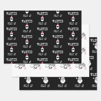 Jolly AF Funny kerstset Inpakpapier Vel