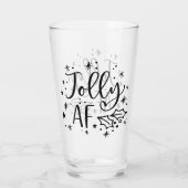 Jolly AF | Kerstavond Drink Humor Glas (Achterkant)