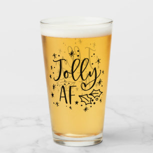 Jolly AF Kerstavond Drink Humor Glas