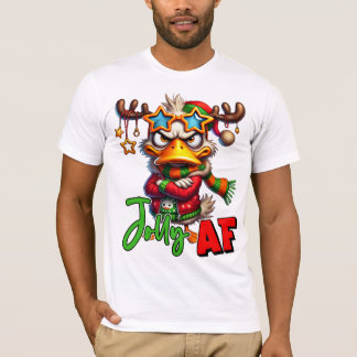 Jolly AF - Sarcastisch Grumpy Eend Kerstmis T-shirt