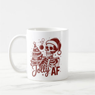 Jolly Af Skelet Snarky Kerst Sarcasme Grappig Koffiemok