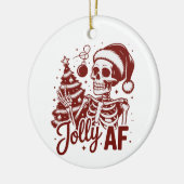 Jolly Af Skeleton Snarky Christmas Sarcastic Funny Keramisch Ornament (Links)