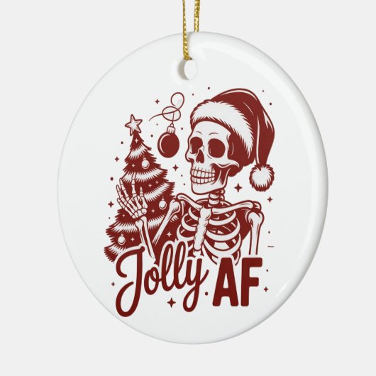 Jolly Af Skeleton Snarky Christmas Sarcastic Funny Keramisch Ornament (Links)