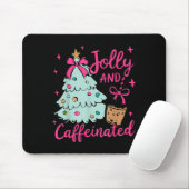 Jolly & Caffeinated Coffee Coquette Bow Xmas T Muismat (Met muis)
