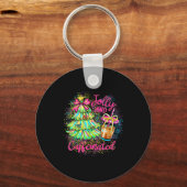 Jolly And Caffeinated Christmas Tree Coquette Bow  Sleutelhanger (Voorkant)