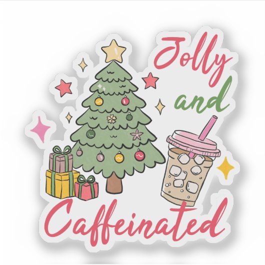 Jolly and Caffeinated Holiday Stickers (Voorkant)