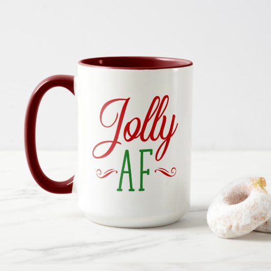 Jolly As F** Grapny kerstspirits Gift Mok (Met donut)