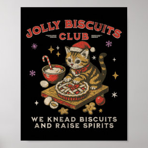 Jolly Biscuits Club _ Vintage Kerstkat Baker Poster